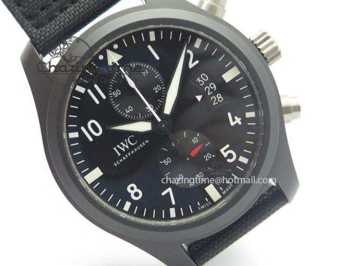 MIROTIME 0321 EasyCare Pilot Chrono IW388001 Real Ceramic ZF 1:1 Best Edition On Black Nylon Strap A 7279